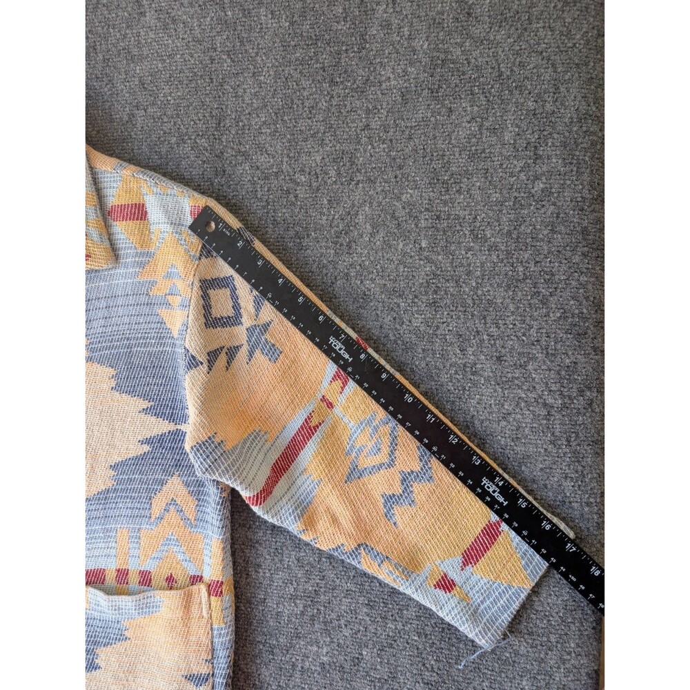 Vtg The Last Best Place Tapestry Jacket XS Cotton Southwestern Aztec Boho Tribal - Picture 8 of 12
